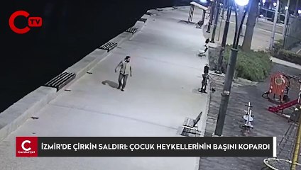 İzmir'de çirkin saldırı: Çocuk heykellerinin başını kopardı