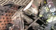 Mulazzano (LO) - In fiamme il tetto di un edificio (29.03.22)