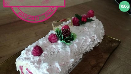 Buche Noix de Coco et Framboises de Noël