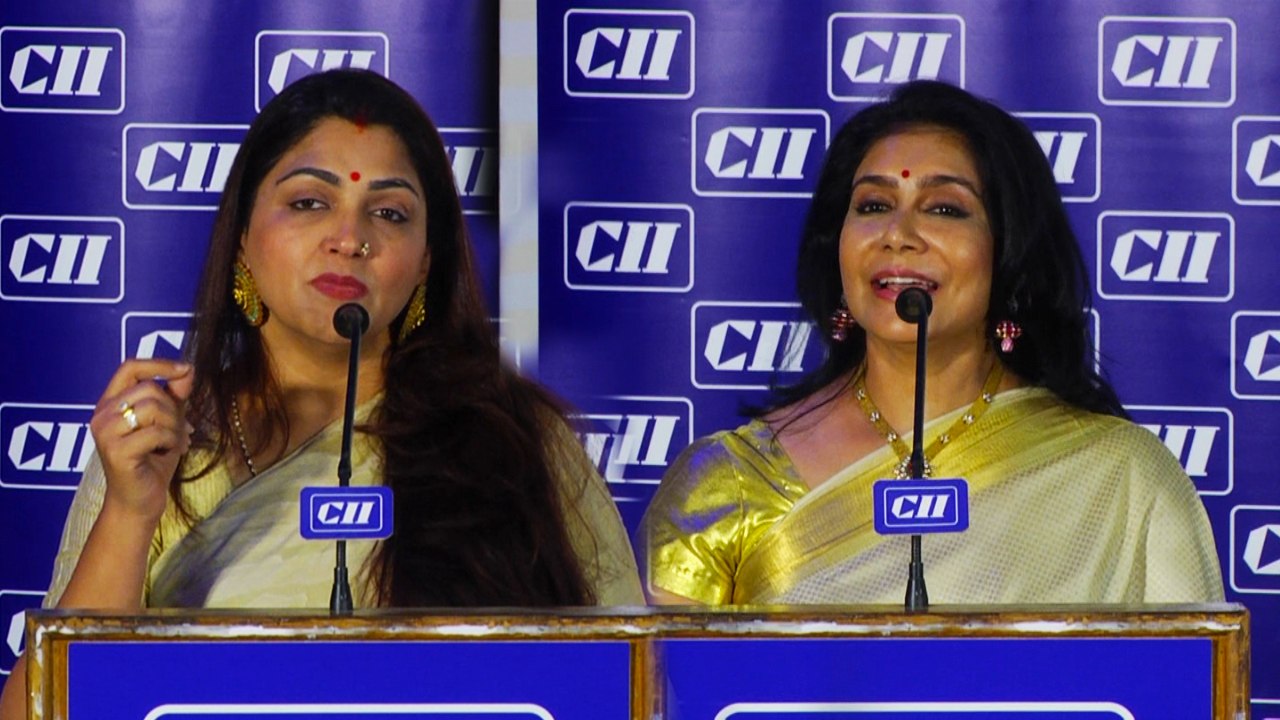 Dakshin and CII Press conference actress Kushboo and actress lizzy Speech