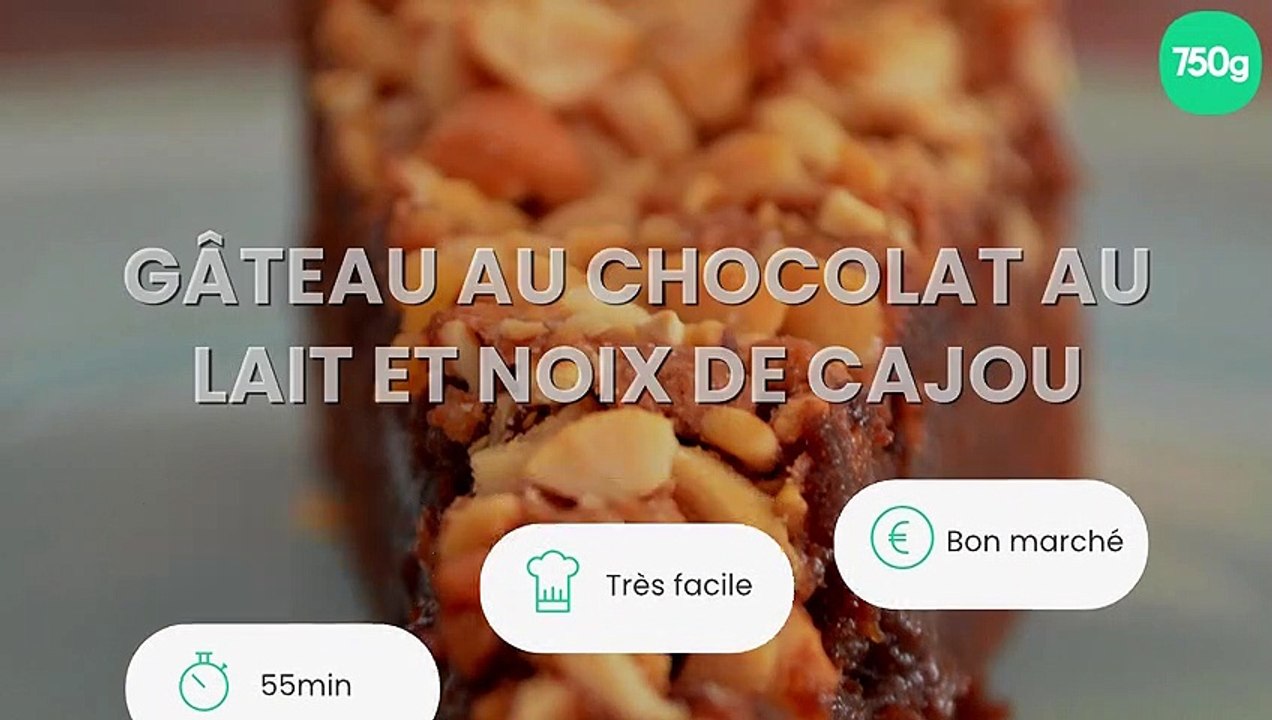 Gâteau au chocolat au lait et noix de cajou