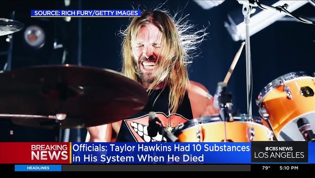 Report Foo Fighters drummer Taylor Hawkins had 10 substances in system at time of death