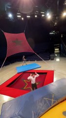 Cirque du Soleil Acrobat Misses the Net