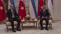 Cumhurbaşkanı Erdoğan, Özbekistan Cumhurbaşkanı Mirziyoyev'le görüştü