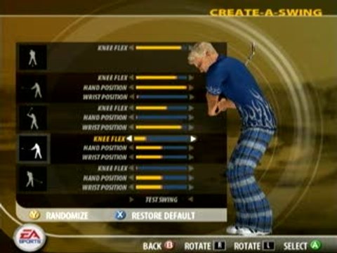 Tiger Woods PGA Tour 2005 : Créer un swing