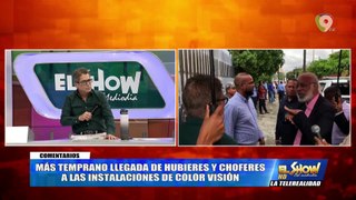 Juan Hubieres y los choferes de autobuses en las afueras de Color Visión | El Show del Mediodía