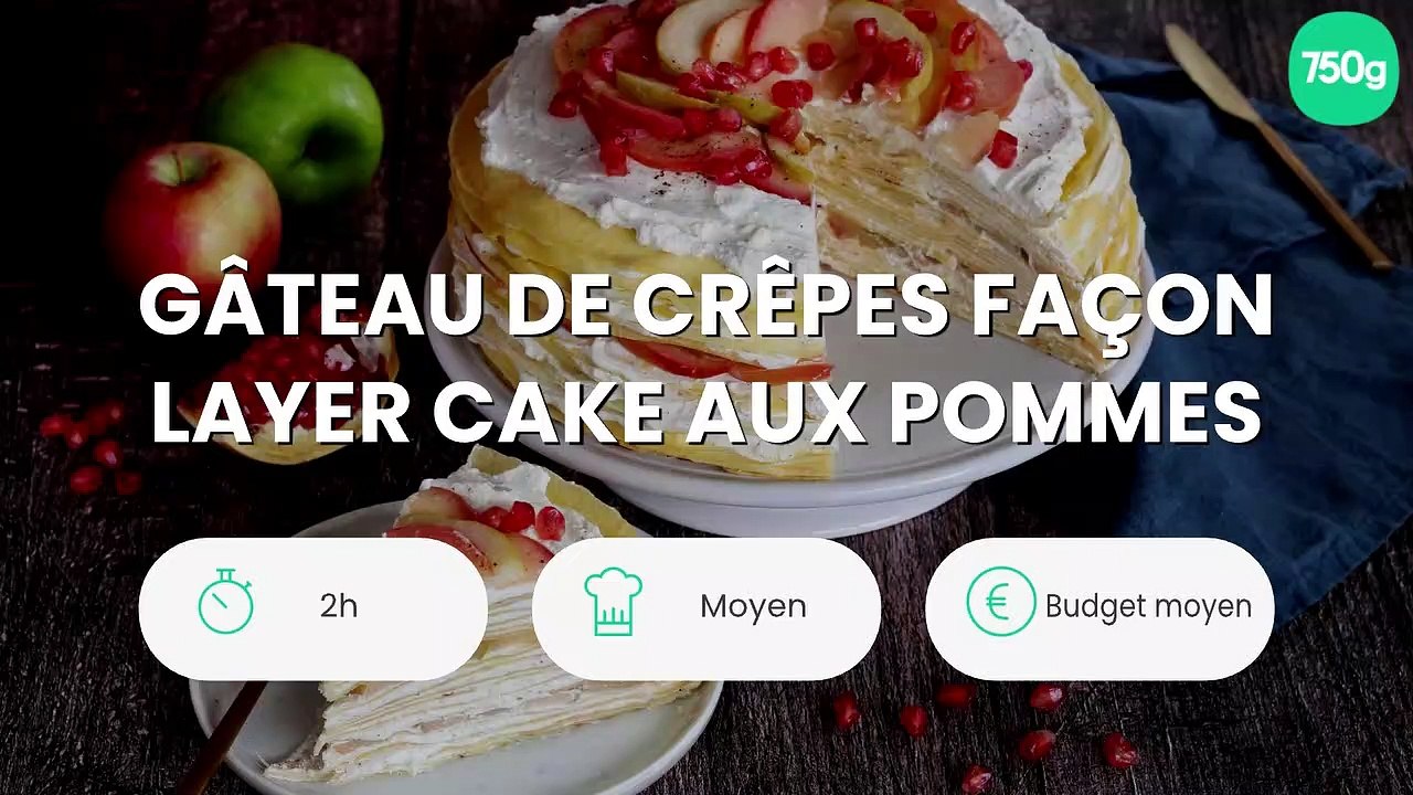Gâteau de crêpes façon layer cake aux pommes