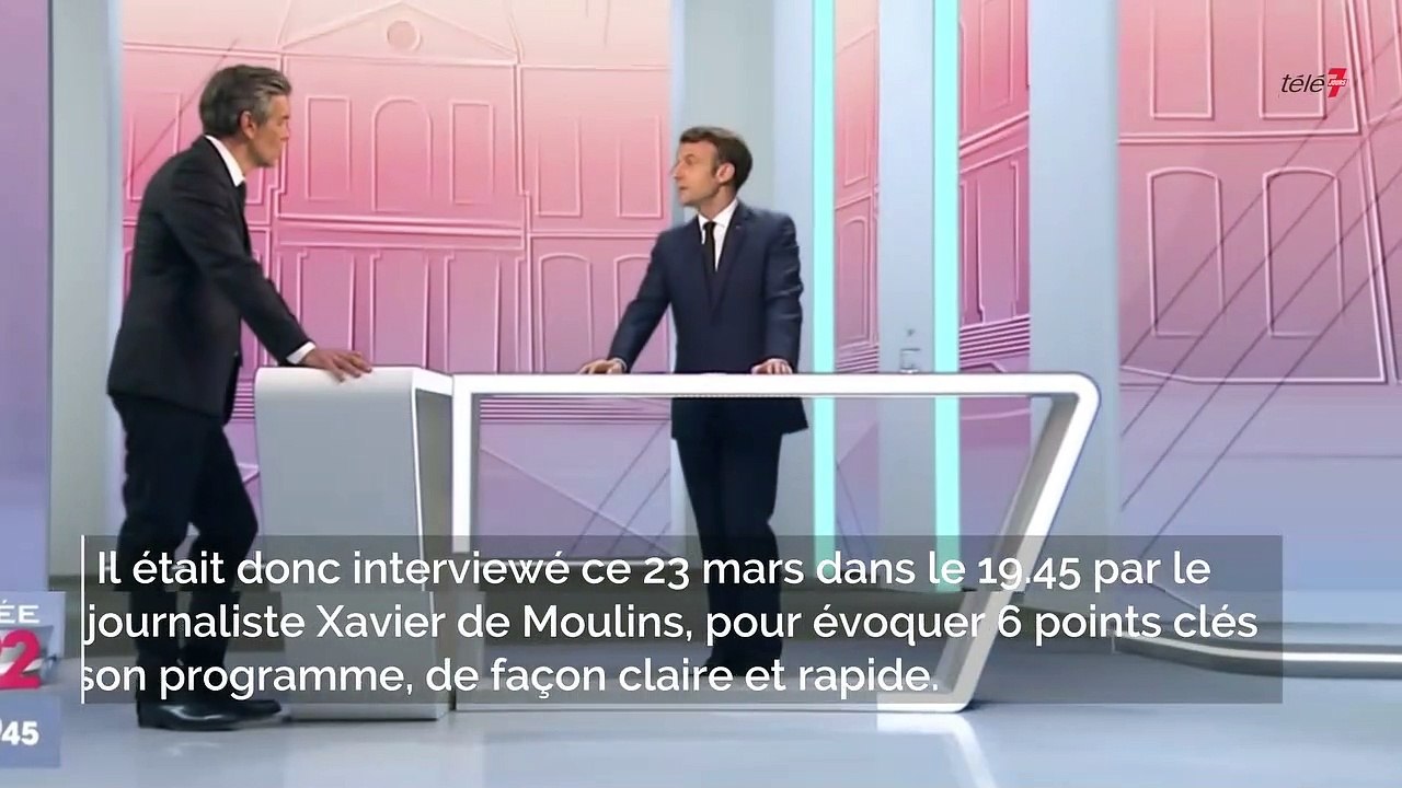 "Je ne vous permets plus, là” : Xavier de Moulins recadre sèchement le candidat Macron dans le 19.45