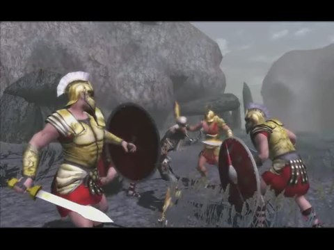 Gods and Heroes : Rome Rising : Trois soldats et un squelette