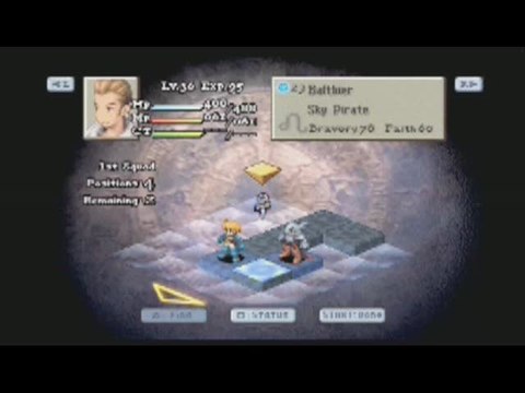 Final Fantasy Tactics : The War of the Lions : Placement de personnages