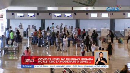 COVID-19 level ng Pilipinas, ibinaba ng US CDC sa moderate o level 2 | UB