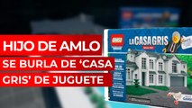 'Casa Gris' de juguete presenta Xóchitl Gálvez en el Senado; hijo de AMLO se burla