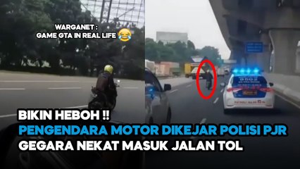 VIRAL! PEMOTOR KEJAR-KEJARAN DENGAN PETUGAS PJR, GEGARA NEKAT TEROBOS JALAN TOL