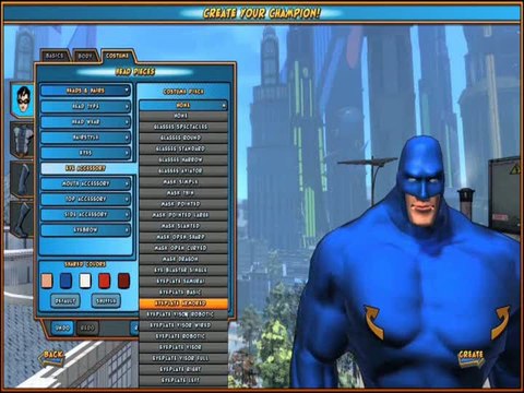 Champions Online : Editeur de personnages