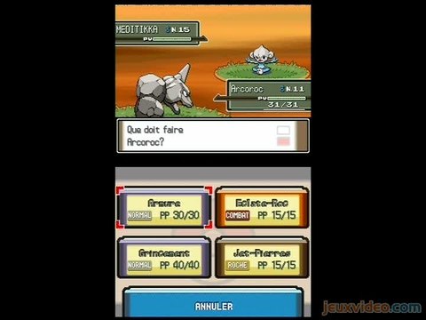 Pokémon Version Platine : Une capture de Pokémon sauvage