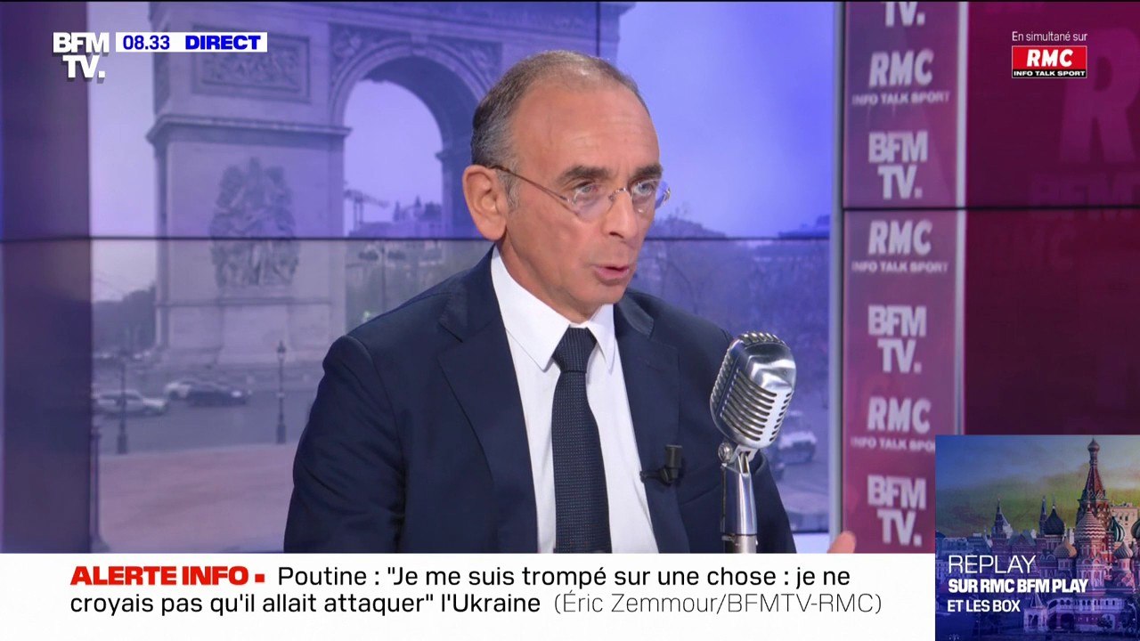 Eric Zemmour (@ZemmourEric):  "Je me suis trompé sur une chose : je ne croyais pas que Poutine allait attaquer" l'Ukraine