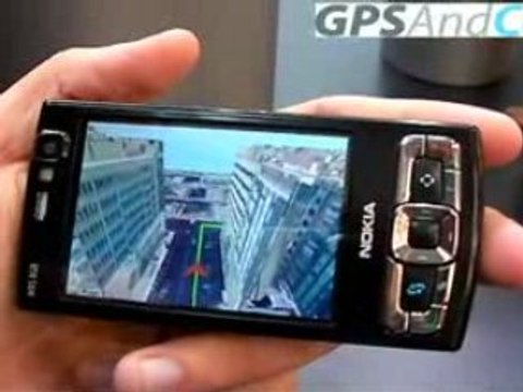 Navigation GPS avec batiments en photo 3D sur Nokia N95 8 Go