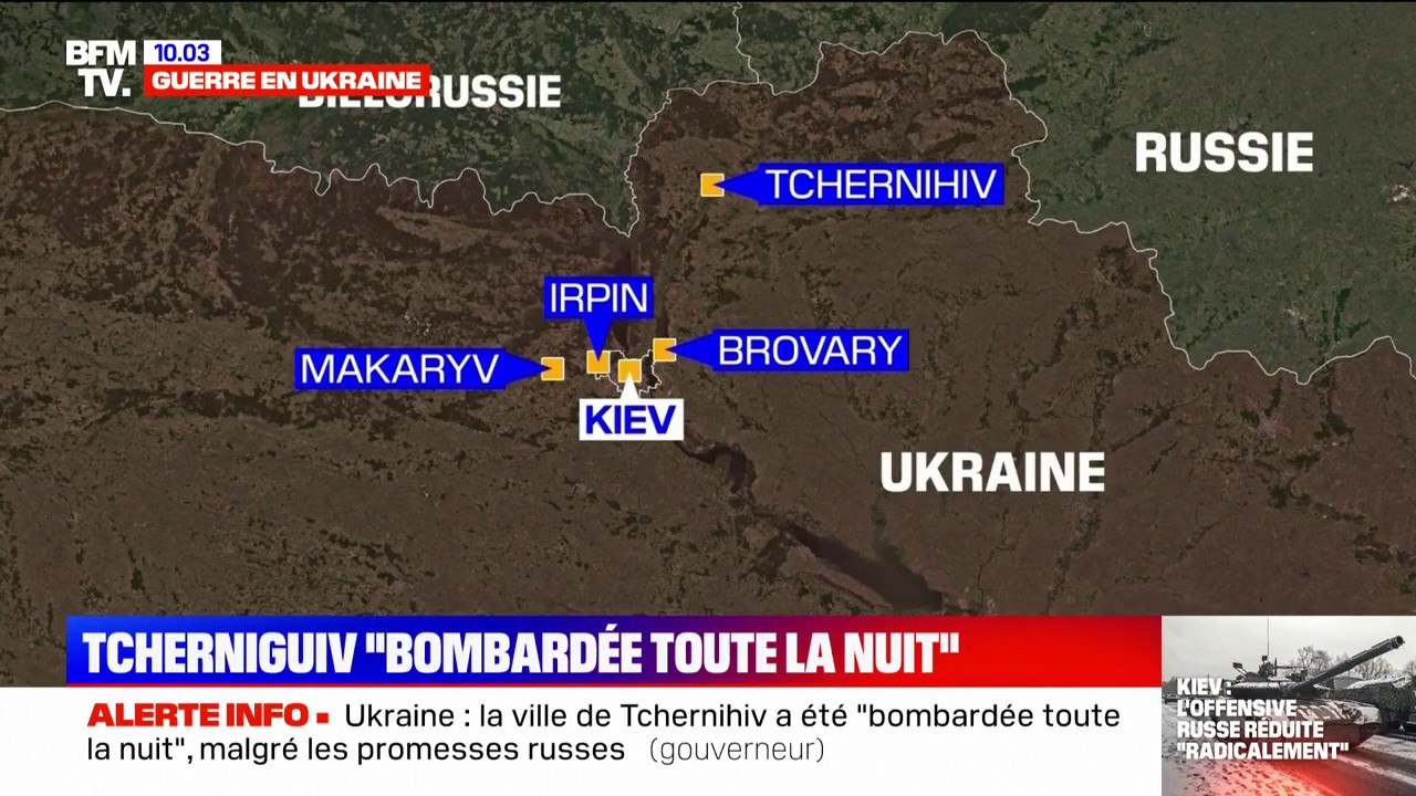 La ville de Tcherniguiv "bombardée toute la nuit" selon les autorités locales ukrainiennes
