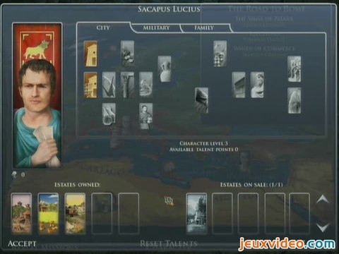 Grand Ages : Rome : Evolution et gestion du personnage