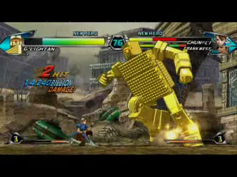 Tatsunoko vs. Capcom : Ultimate All-Stars : Gold Lightan Vs Frank West et Chun-Li