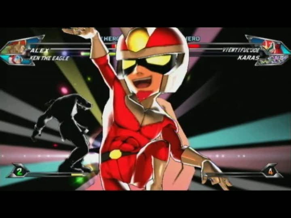 Tatsunoko vs. Capcom : Ultimate All-Stars : Encore Alex et Ken The Eagle contre Karas et Viewtiful Joe