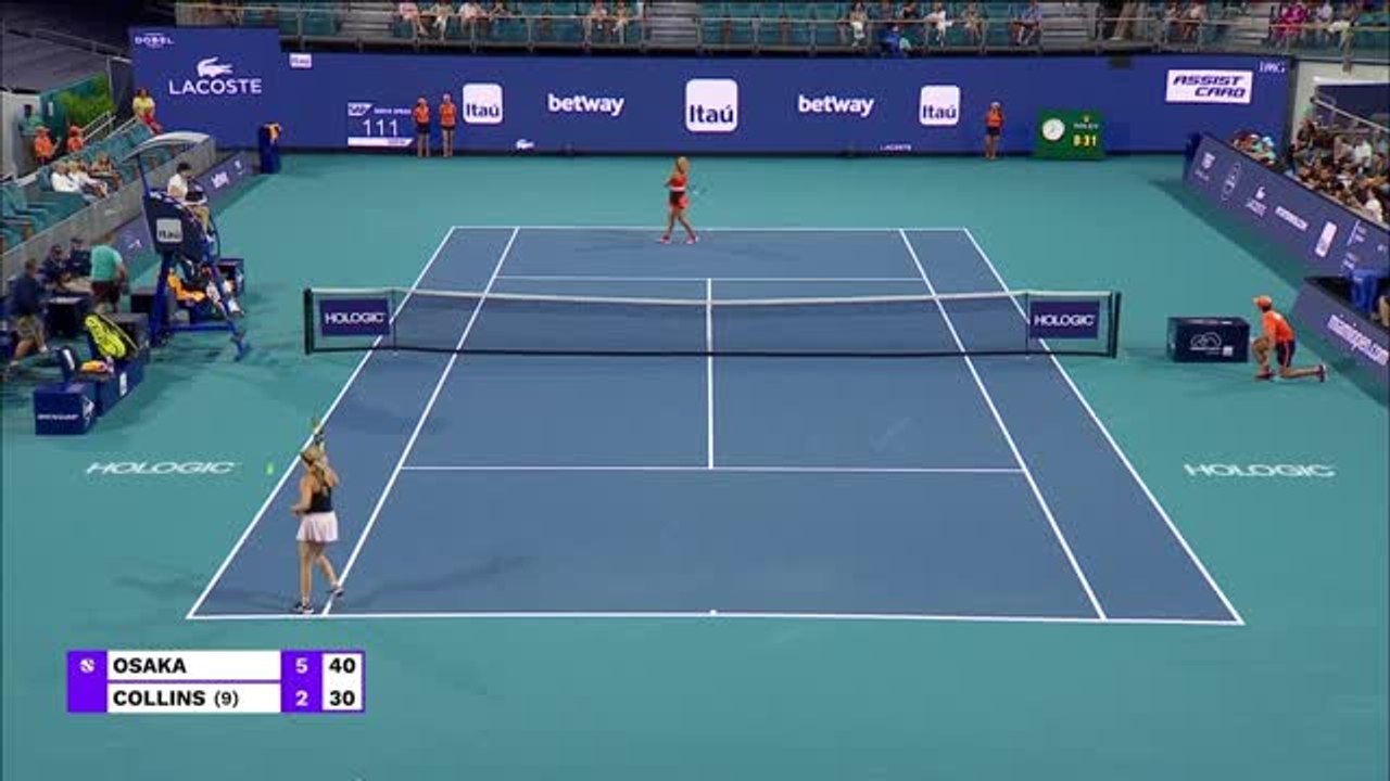 Osaka cruises against Collins