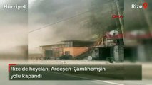 Rize'de heyelan; Ardeşen-Çamlıhemşin yolu kapandı