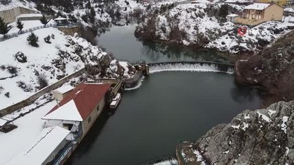 Kar yağışları Konya'daki Adaköy Pınarı ve Baraj Göleti'ne can suyu oldu