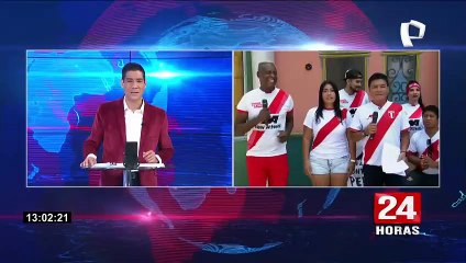 Para apoyar a la 'bicolor': jarana criolla en la esquina de Panamericana Televisión