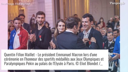 Quentin Fillon Maillet à l'Élysée avec sa montagne de médailles : les champions olympiques honorés par le couple Macron