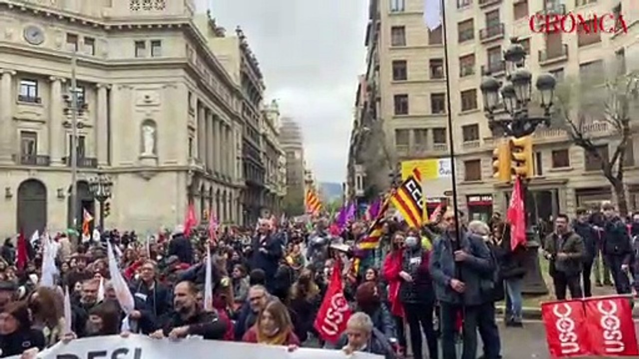 Protesta docentes en Via Laietana