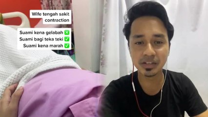Dahsyat suami dia! Sempat ajak isteri main teka-teki ketika sakit contraction…