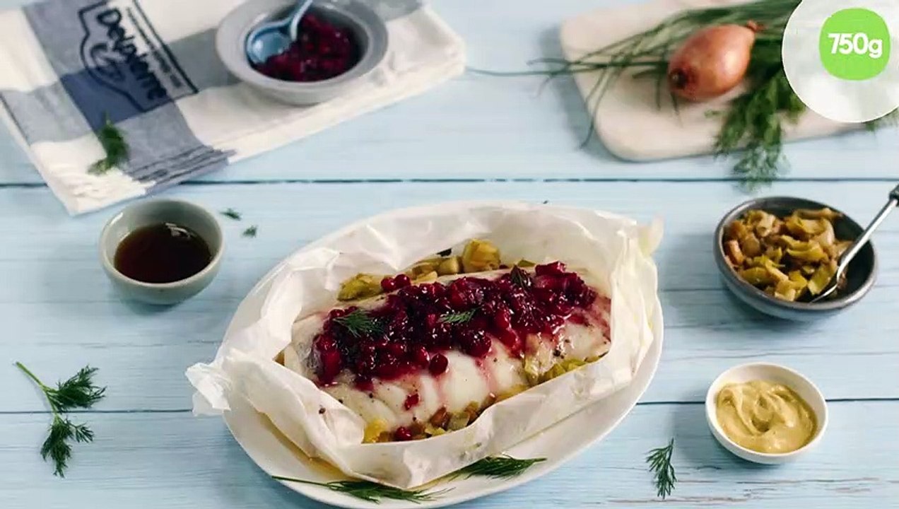 Papillotes de cabillaud aux airelles