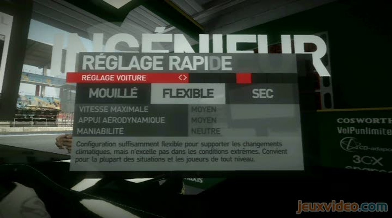 F1 2010 : 1/2 : Interface et réglages