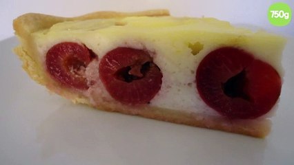 Flan pâtissier au lait d'amande et aux cerises