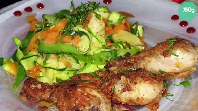 Poulet à la moutarde et tagliatelles de légumes