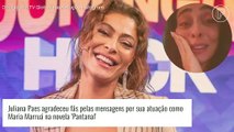 Juliana Paes ganha elogios por atuação em 'Pantanal' e vai às lágrimas após cena em novela