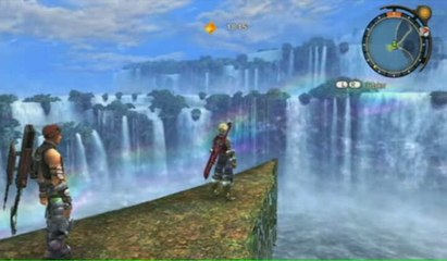 Xenoblade Chronicles : Réflexion devant une chute d'eau