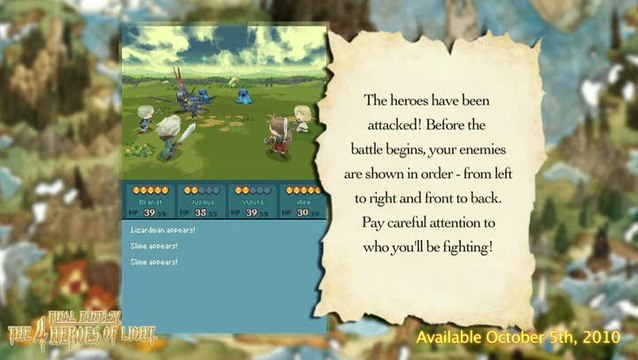 Final Fantasy : The 4 Heroes of Light : Le système de combat