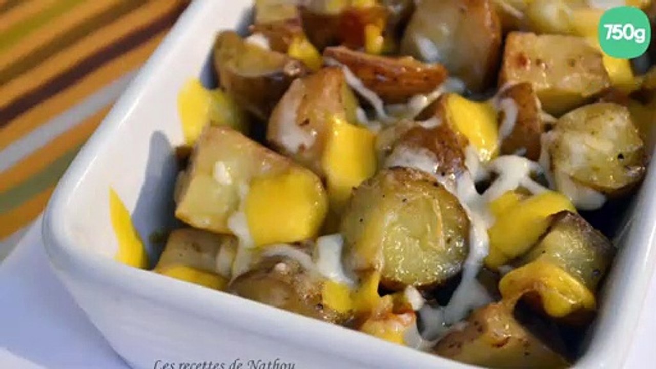 Pommes de terre grenailles rôties à la mozzarella et cheddar