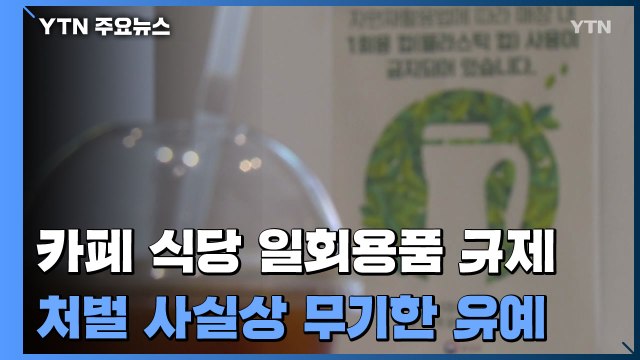 카페·식당 내 일회용품 사용 규제, 사실상 무기한 유예 / YTN