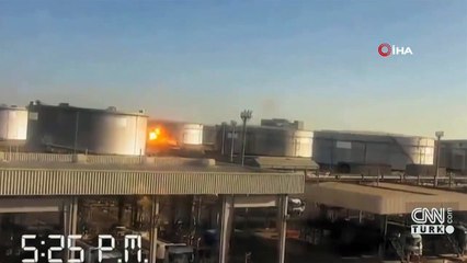 Suudi petrol tesisine gerçekleştirilen saldırının görüntüsü yayınlandı