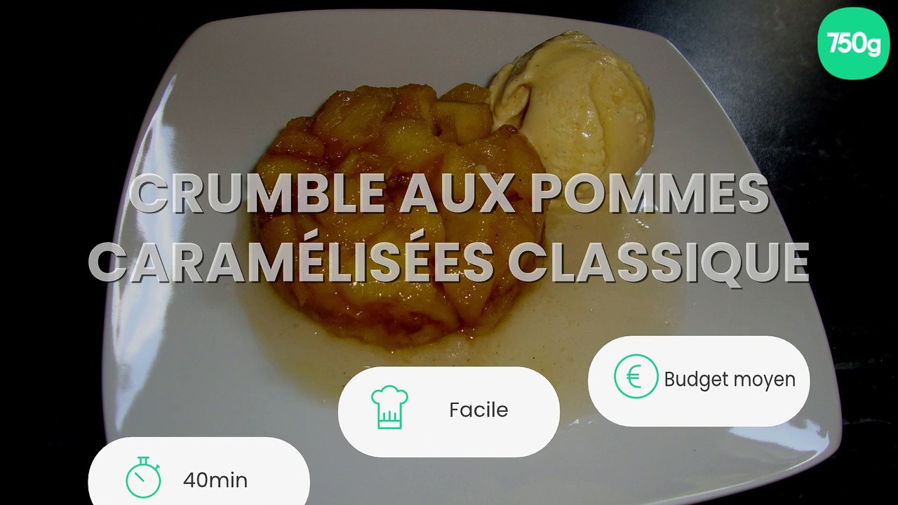 Crumble aux pommes caramélisées classique