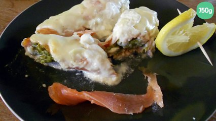 Asperges gratinées au saumon