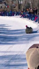 Cardboard Sleds Wipe Out at Winter Carnival