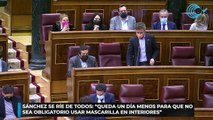 Sánchez afirma que queda un día menos para que las mascarillas no seas obligatorias en interiores