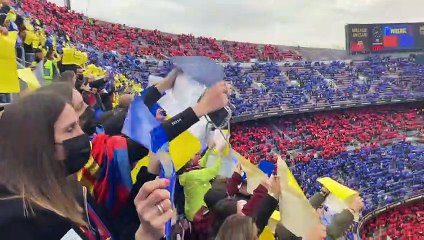 Mural al Camp Nou abans del Barça contra el Reial Madrid (30-3-22)
