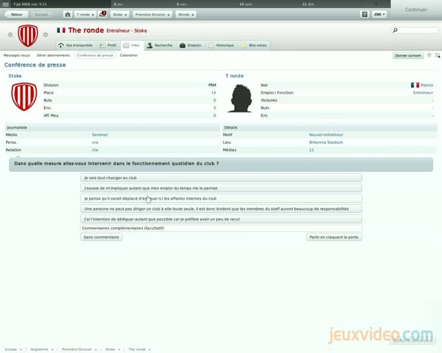 Football Manager 2011 : L'entraineur, c'est vous !