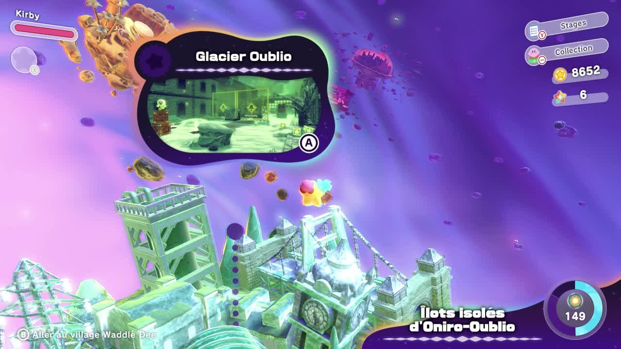 Kirby et le Monde Oublié – Soluce du niveau "Glacier Oublio" (monde bonus, niveau 4)