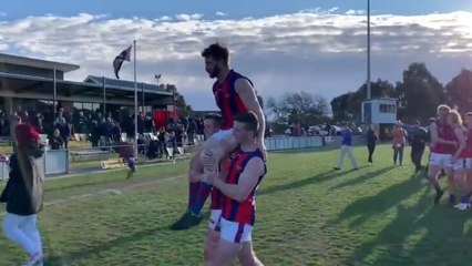 Andy McKay is chaired off after game 250 for Hepburn